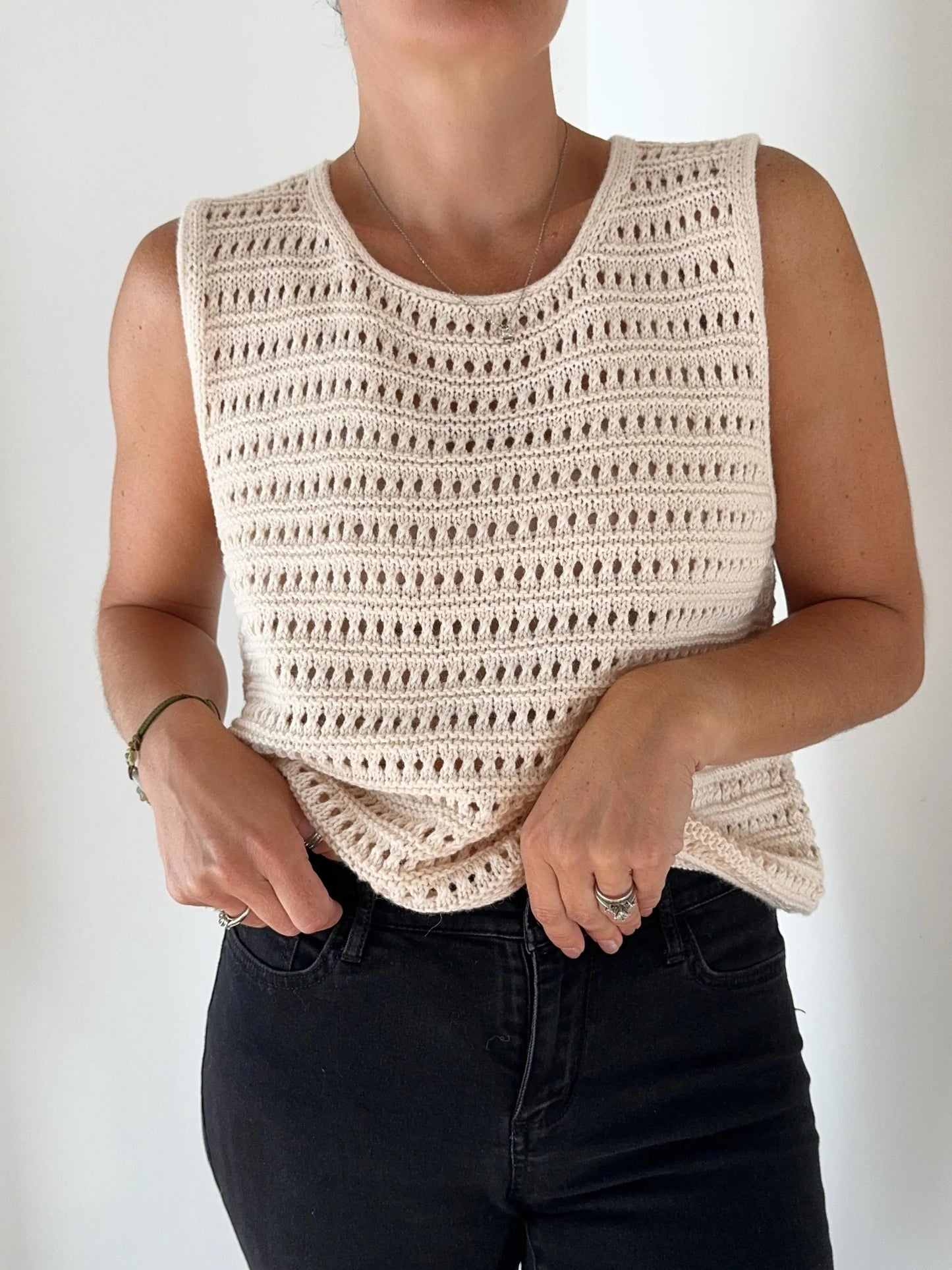 Woven Texture Summer Blouse Knitting Pattern