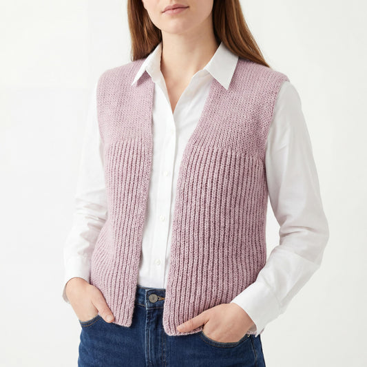 Refined Sculpted Silhouette Vest Knitting Pattern