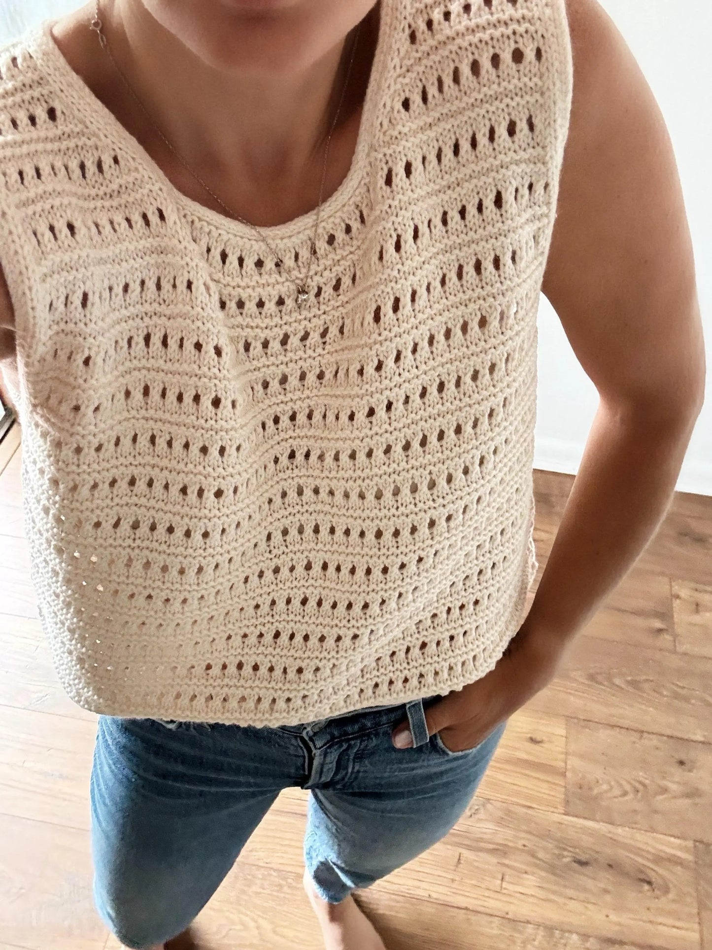 Woven Texture Summer Blouse Knitting Pattern