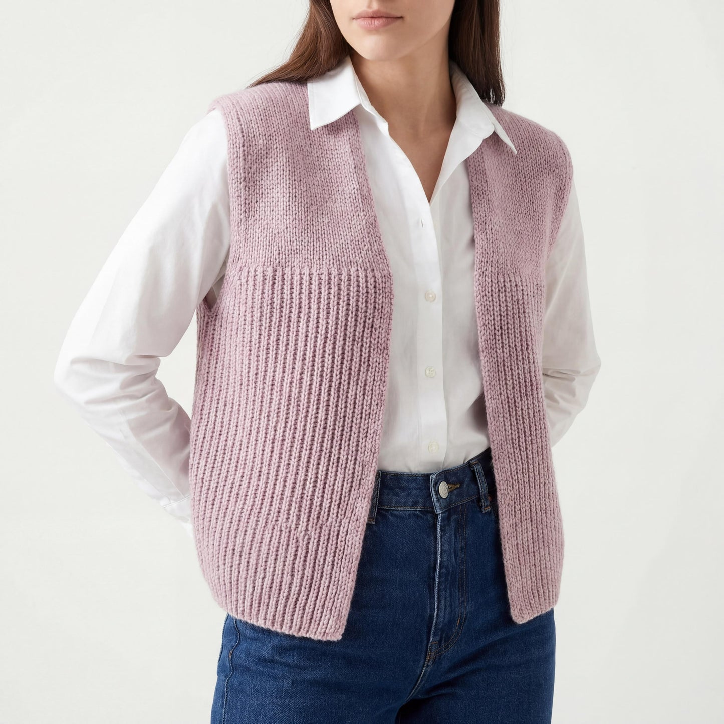 Refined Sculpted Silhouette Vest Knitting Pattern