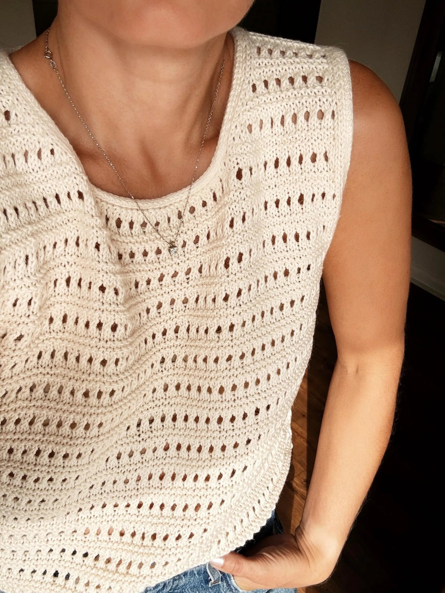 Woven Texture Summer Blouse Knitting Pattern