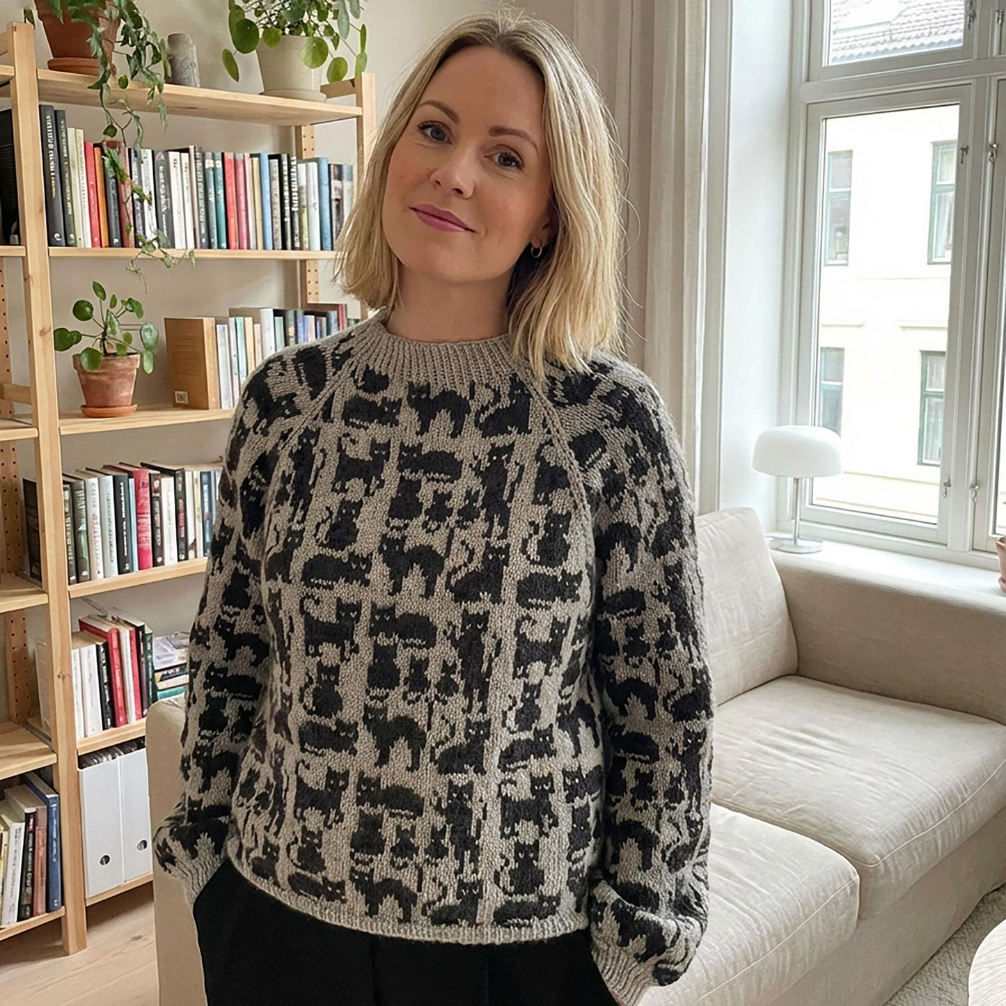 Feline Lover Cozy Pullover Knitting Pattern