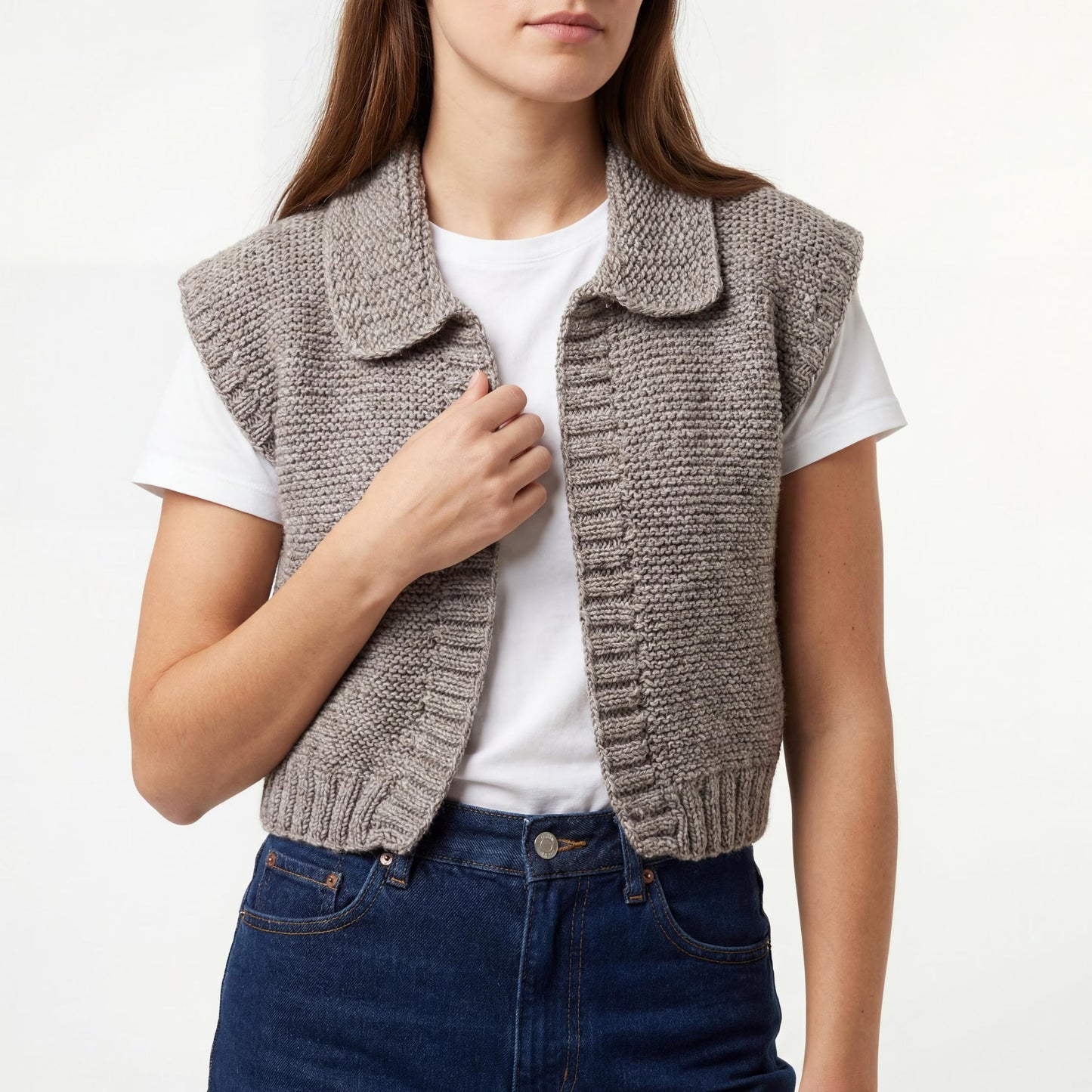 Tailored Lapel Layering Vest Knitting Pattern