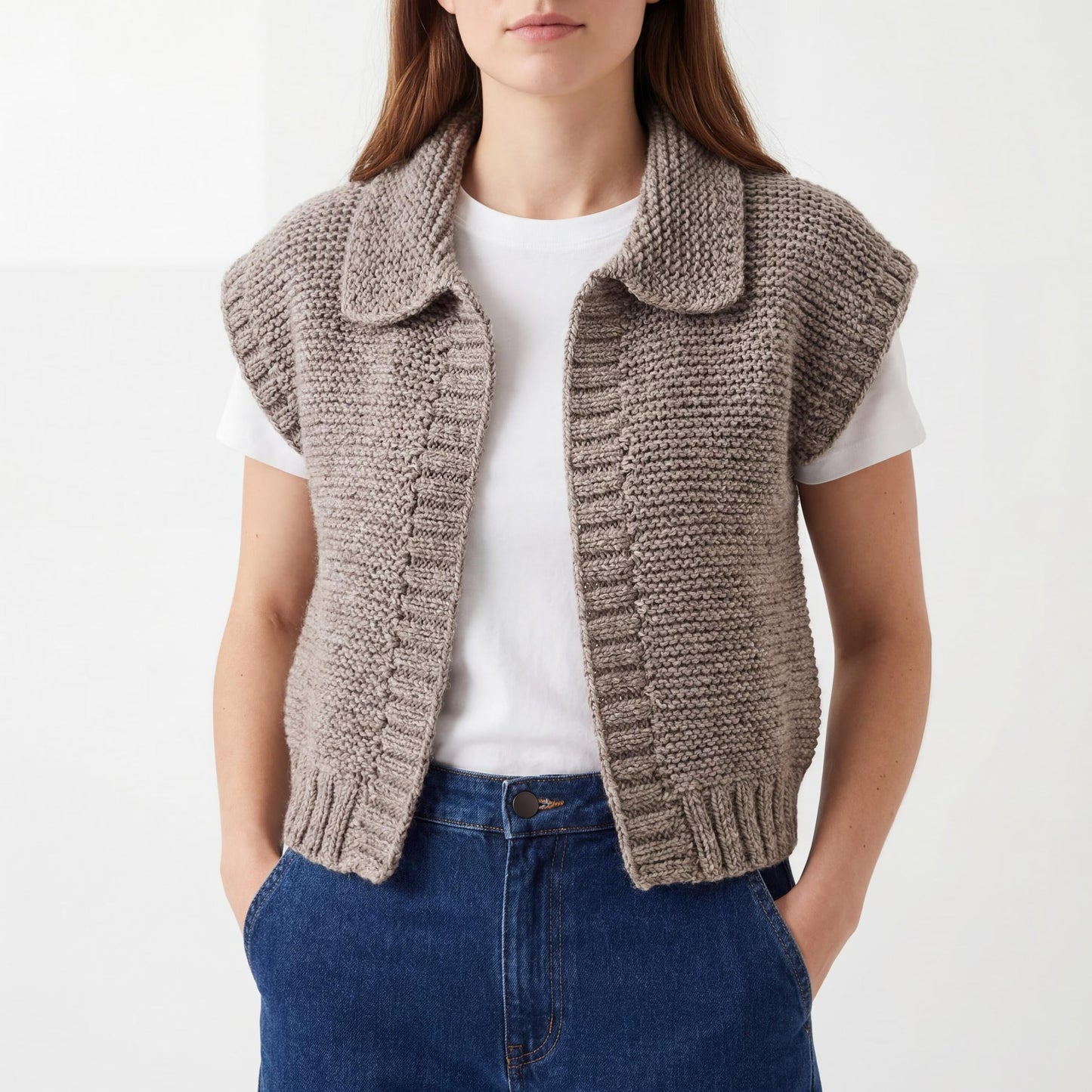 Tailored Lapel Layering Vest Knitting Pattern