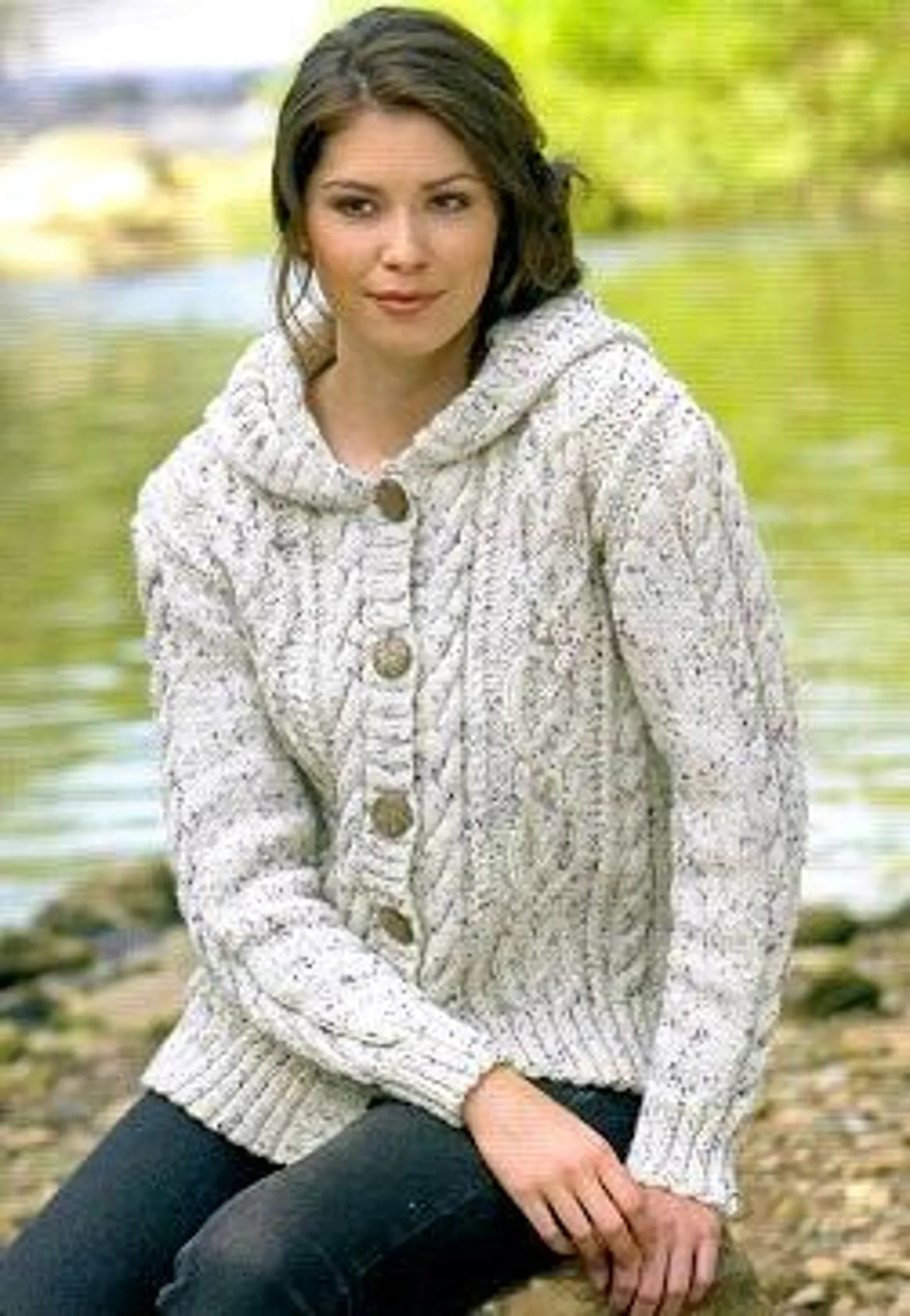 Comfy Hooded Buttoned Sweater Knitting Pattern