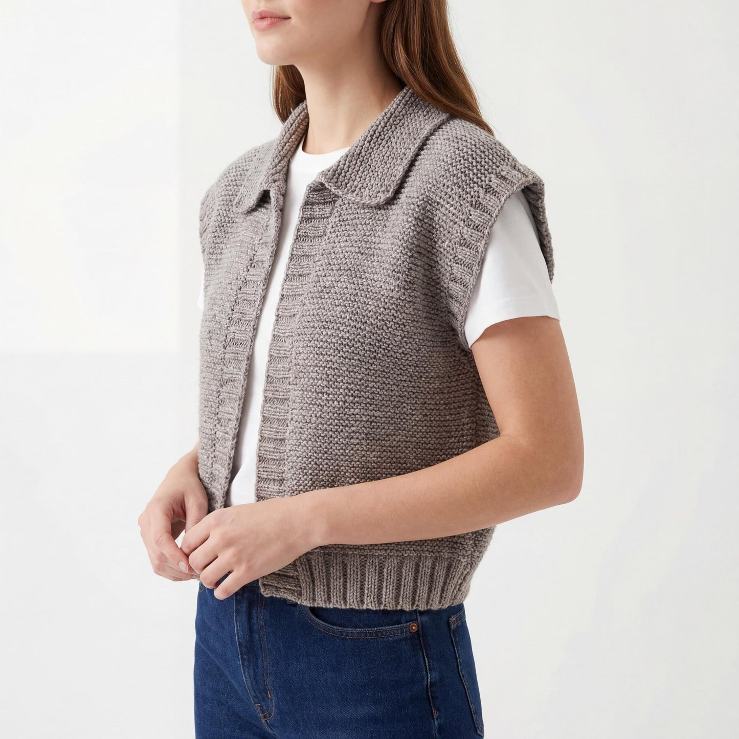 Tailored Lapel Layering Vest Knitting Pattern