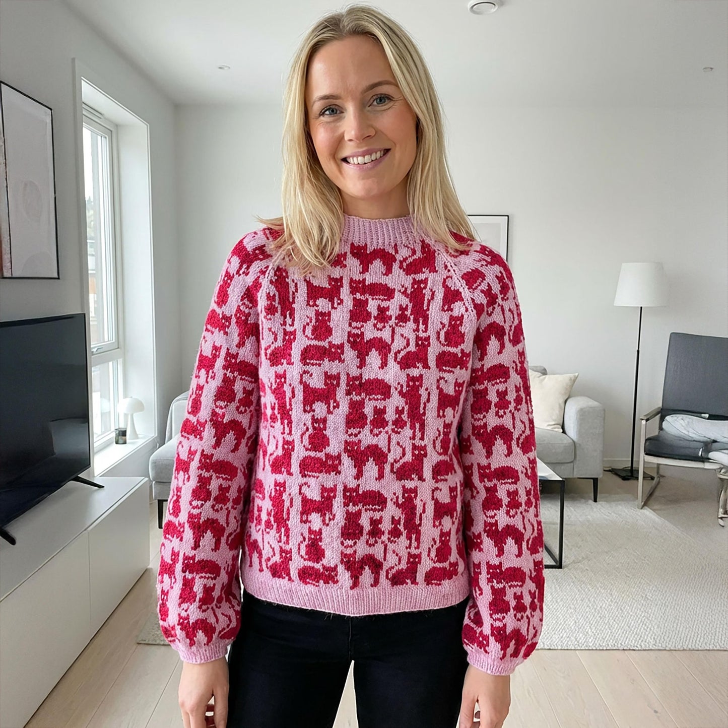 Feline Lover Cozy Pullover Knitting Pattern