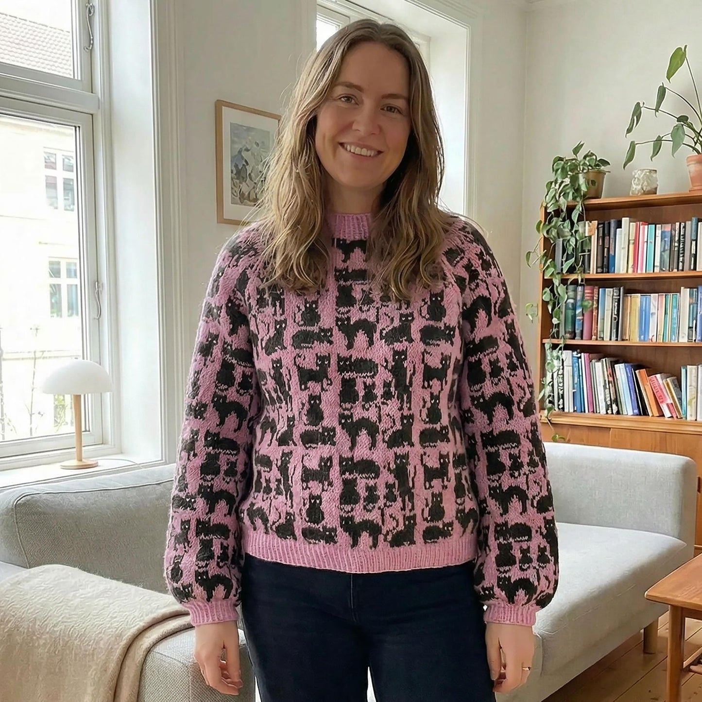 Feline Lover Cozy Pullover Knitting Pattern