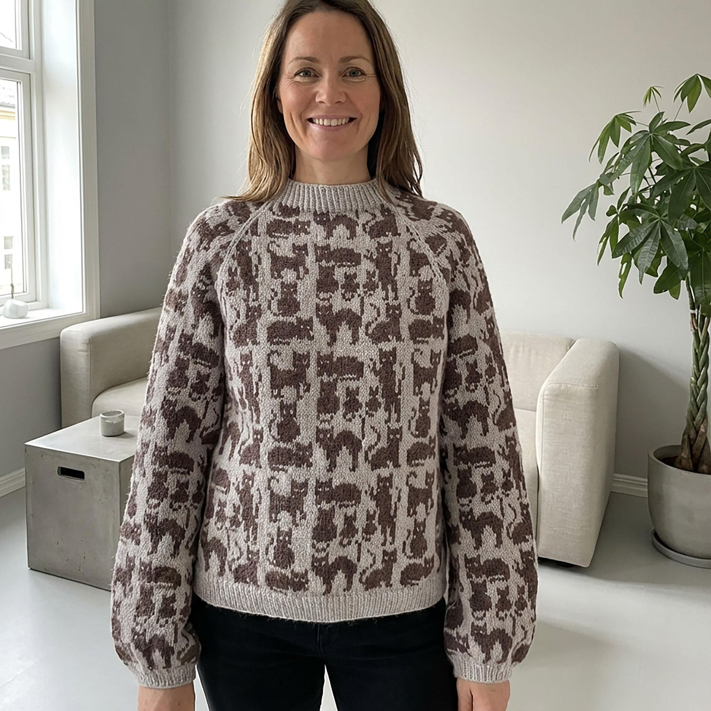 Feline Lover Cozy Pullover Knitting Pattern