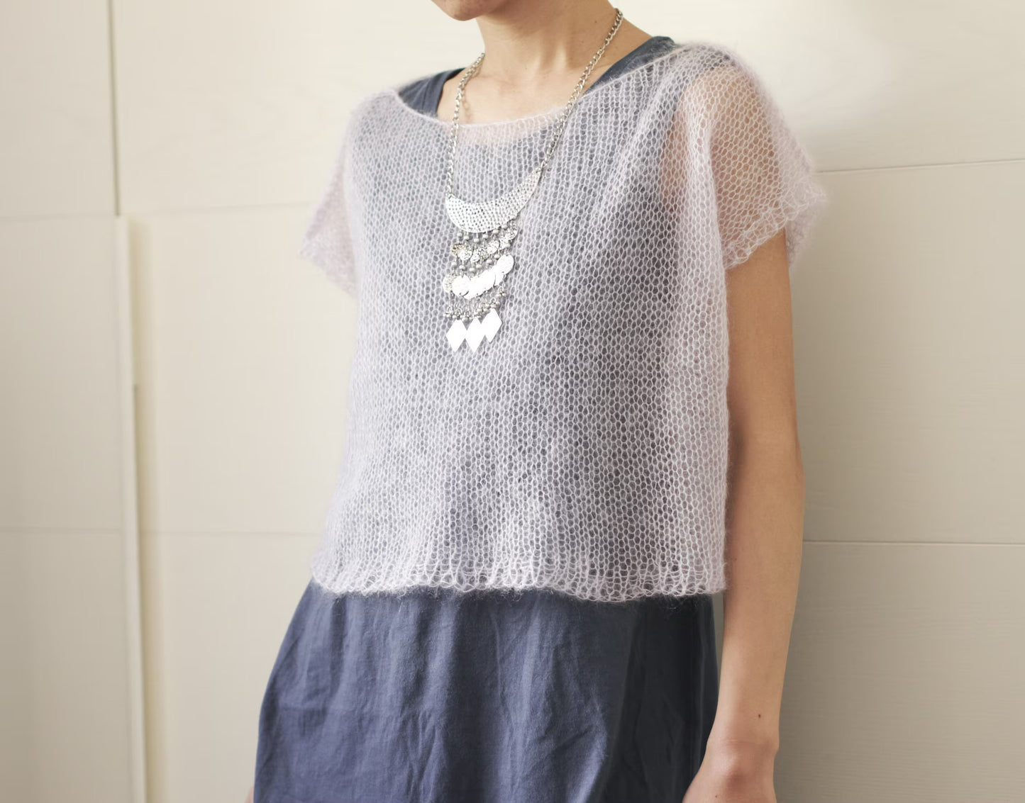Airy See Through Layering Tee Knitting Pattern