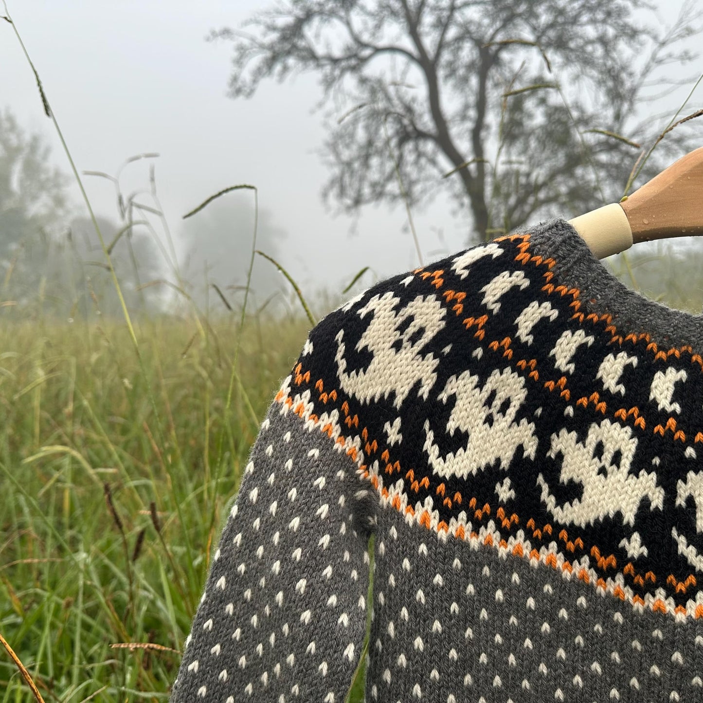 Lunar Spirit Halloween Pullover Knitting Pattern