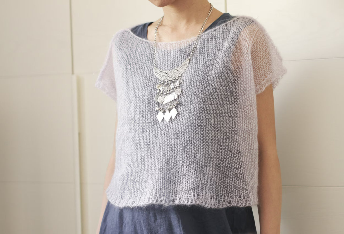 Airy See Through Layering Tee Knitting Pattern