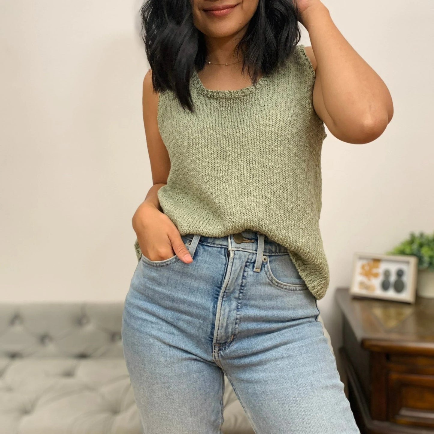 Airy Everyday Textured Tee Knitting Pattern
