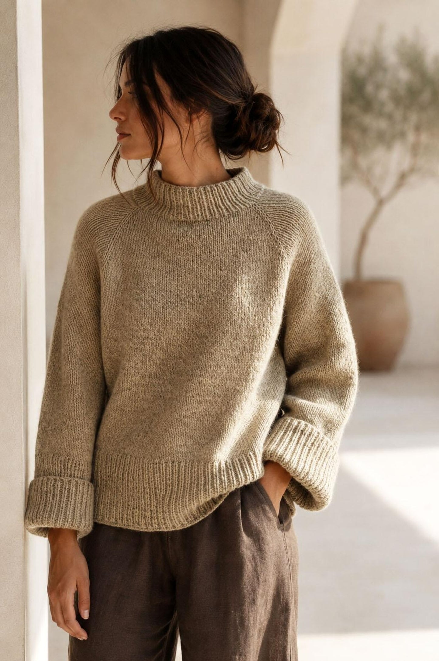 Relaxed Drop-Shoulder Pullover Knitting Pattern