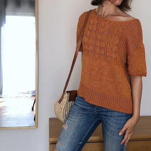 Classic Sweater in Guernsey Style Knitting Pattern
