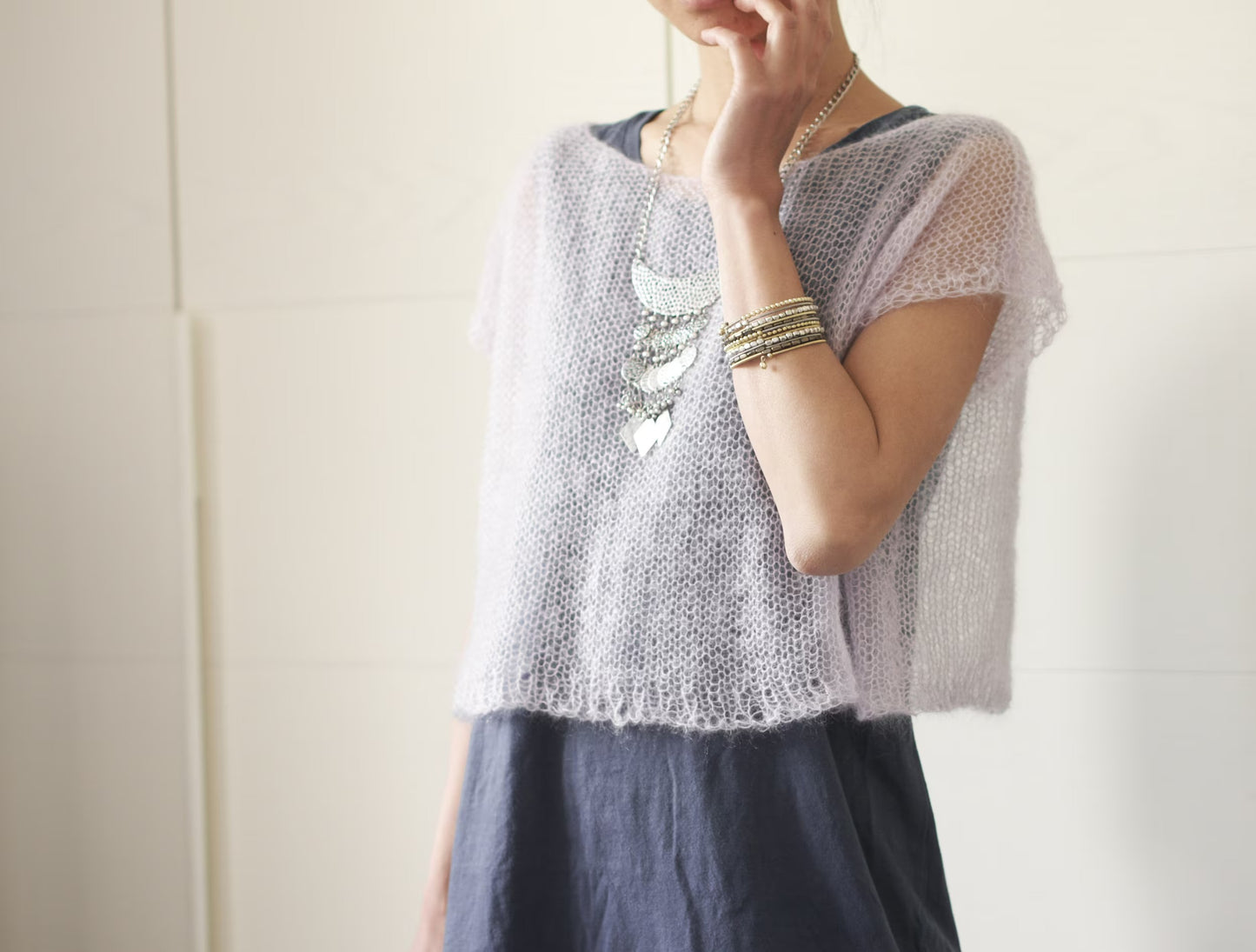 Airy See Through Layering Tee Knitting Pattern