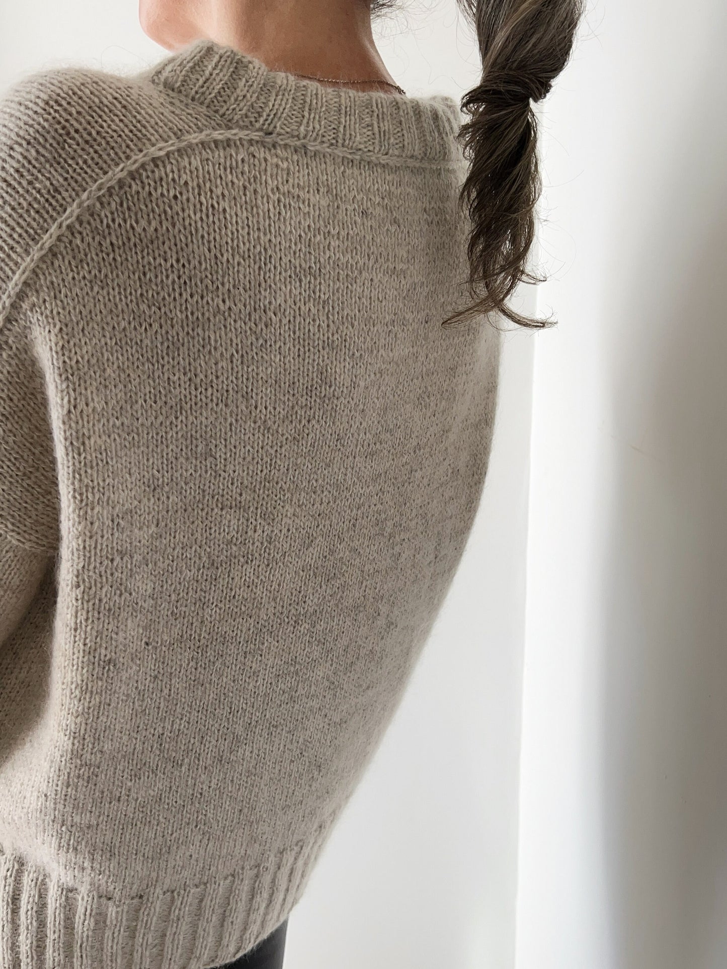 Graceful V-Neck Yoke Pullover Knitting Pattern