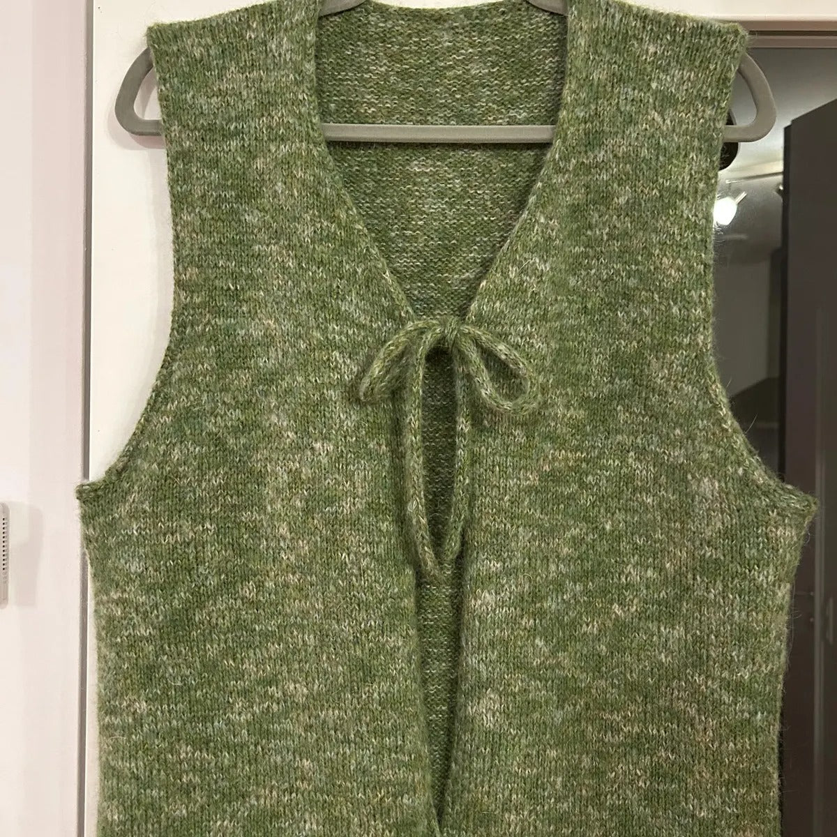 Graceful Bow Front Vest Knitting Pattern