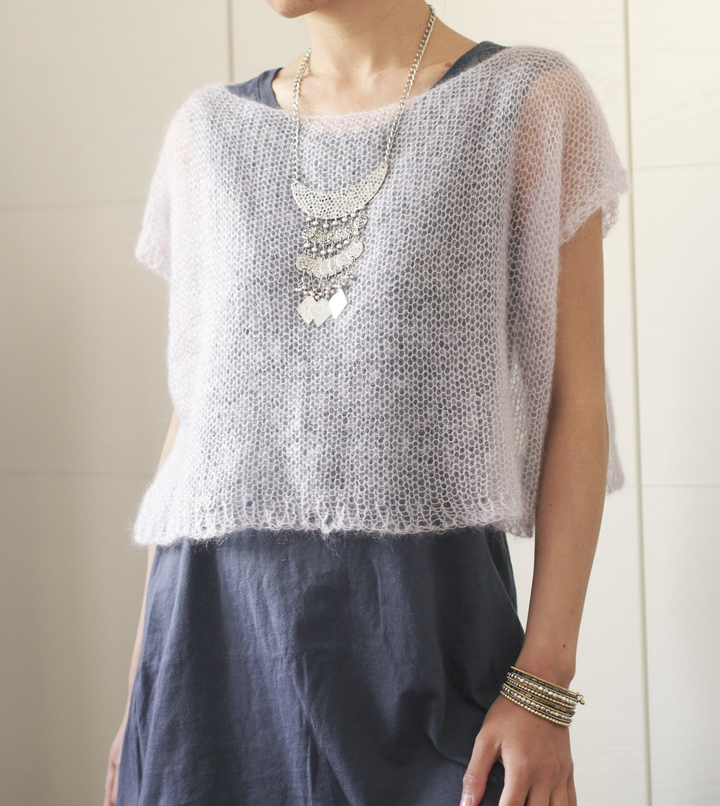 Airy See Through Layering Tee Knitting Pattern