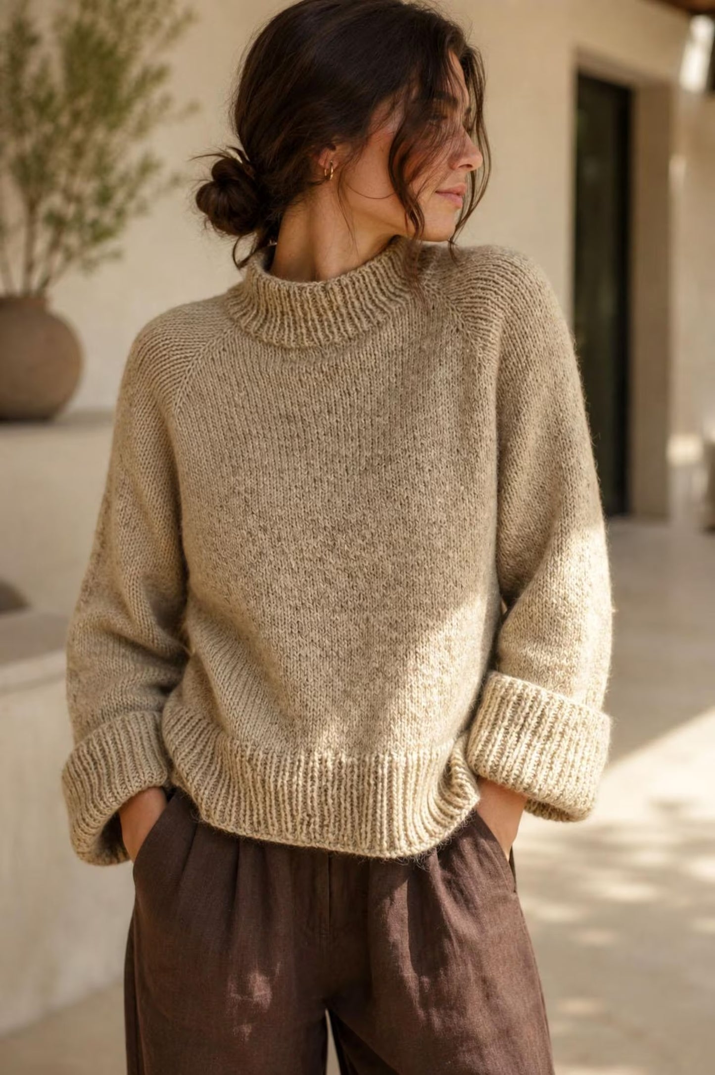 Relaxed Drop-Shoulder Pullover Knitting Pattern