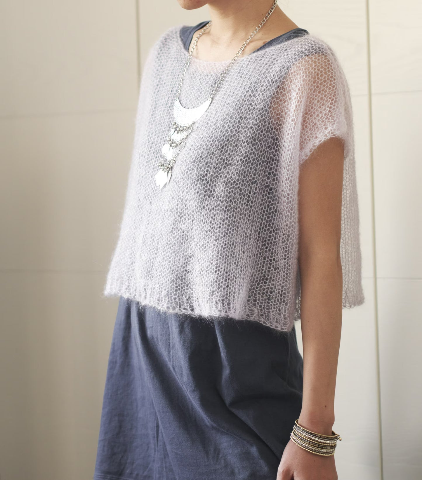 Airy See Through Layering Tee Knitting Pattern