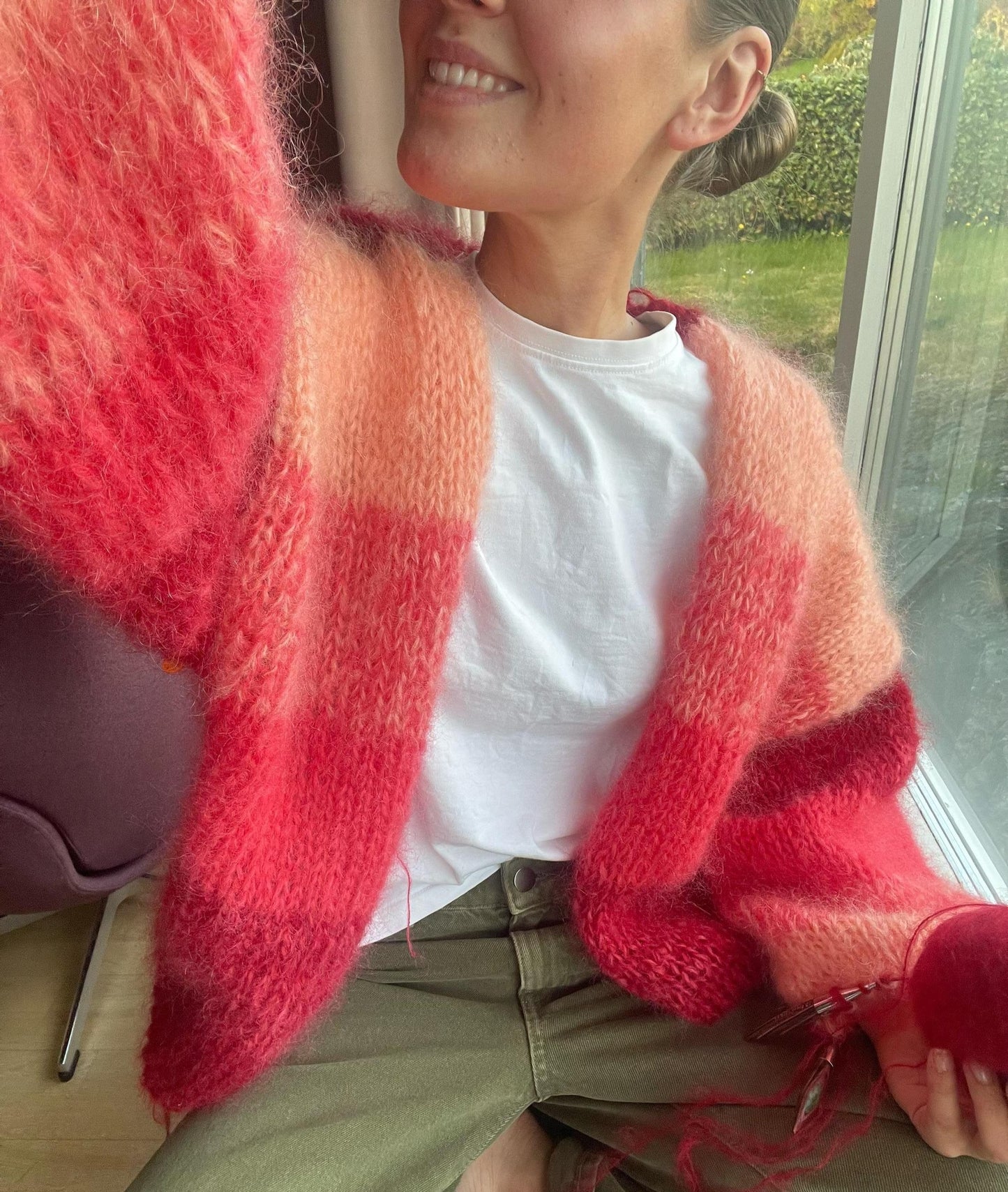 Poppie Ombre Sweater Cardigan Knitting Pattern