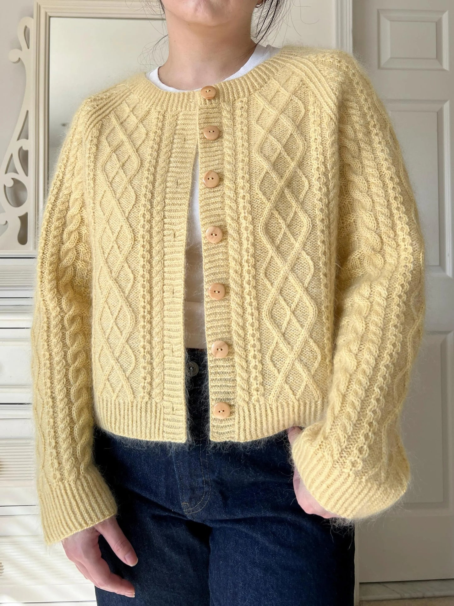 Moxie Classy Elegant Buttoned Cardigan Knitting Pattern