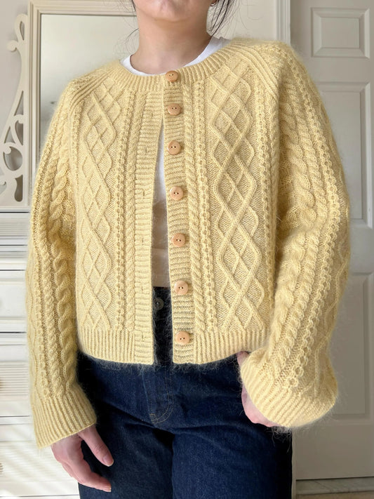 Moxie Classy Elegant Buttoned Cardigan Knitting Pattern