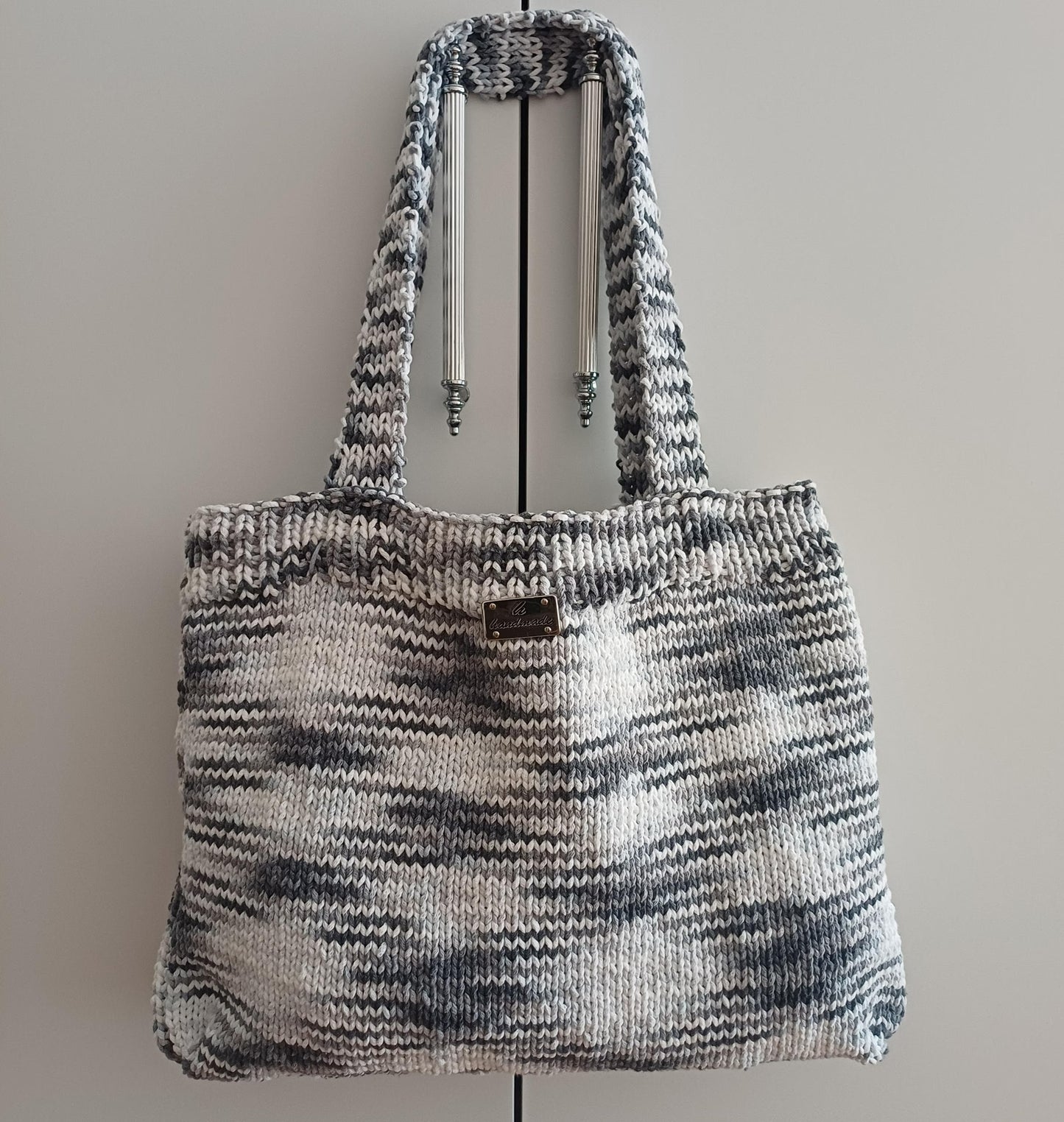 Textured Knit Shoulder Tote Bag Knitting Pattern