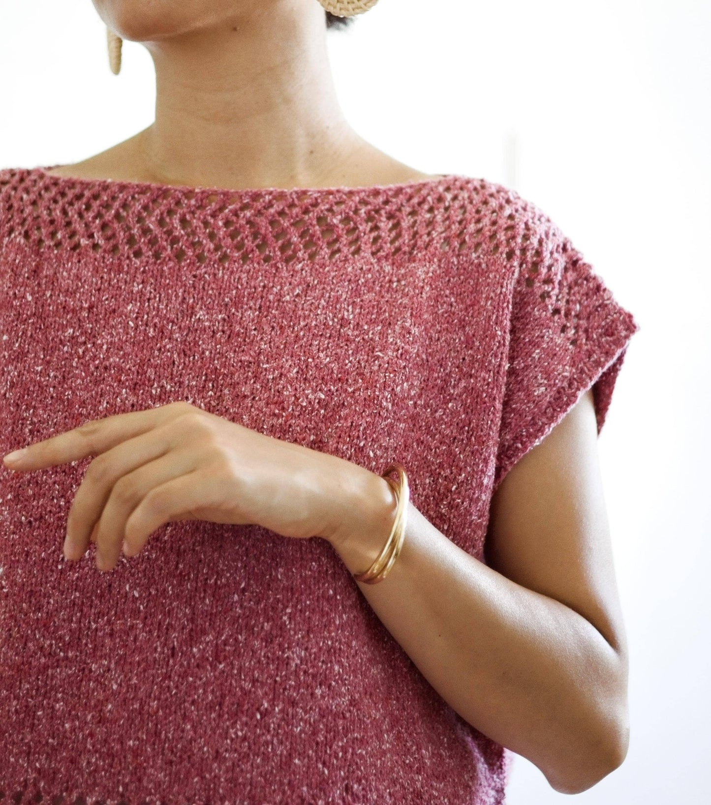 Princess Cut Neckline Classic Top Knitting Pattern