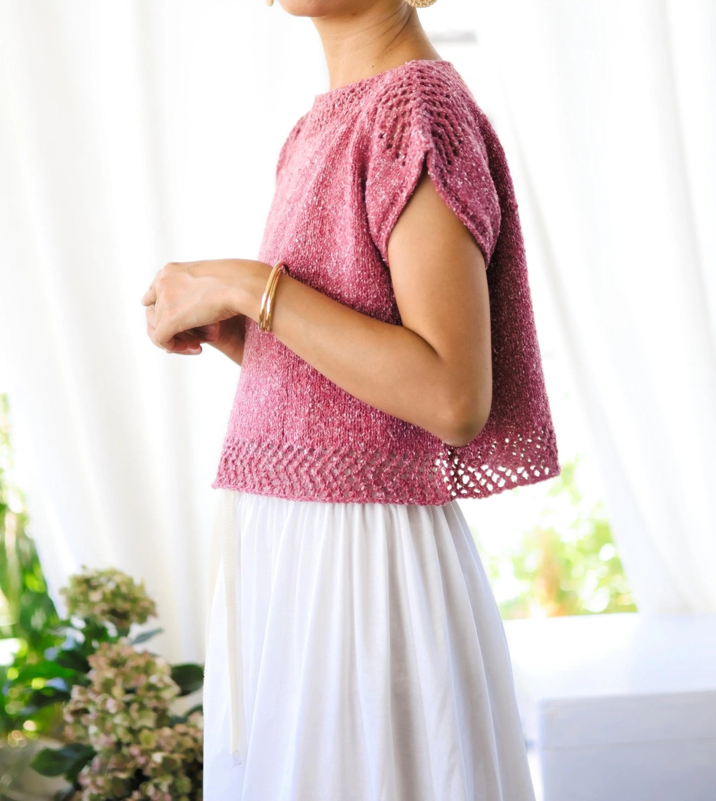 Princess Cut Neckline Classic Top Knitting Pattern