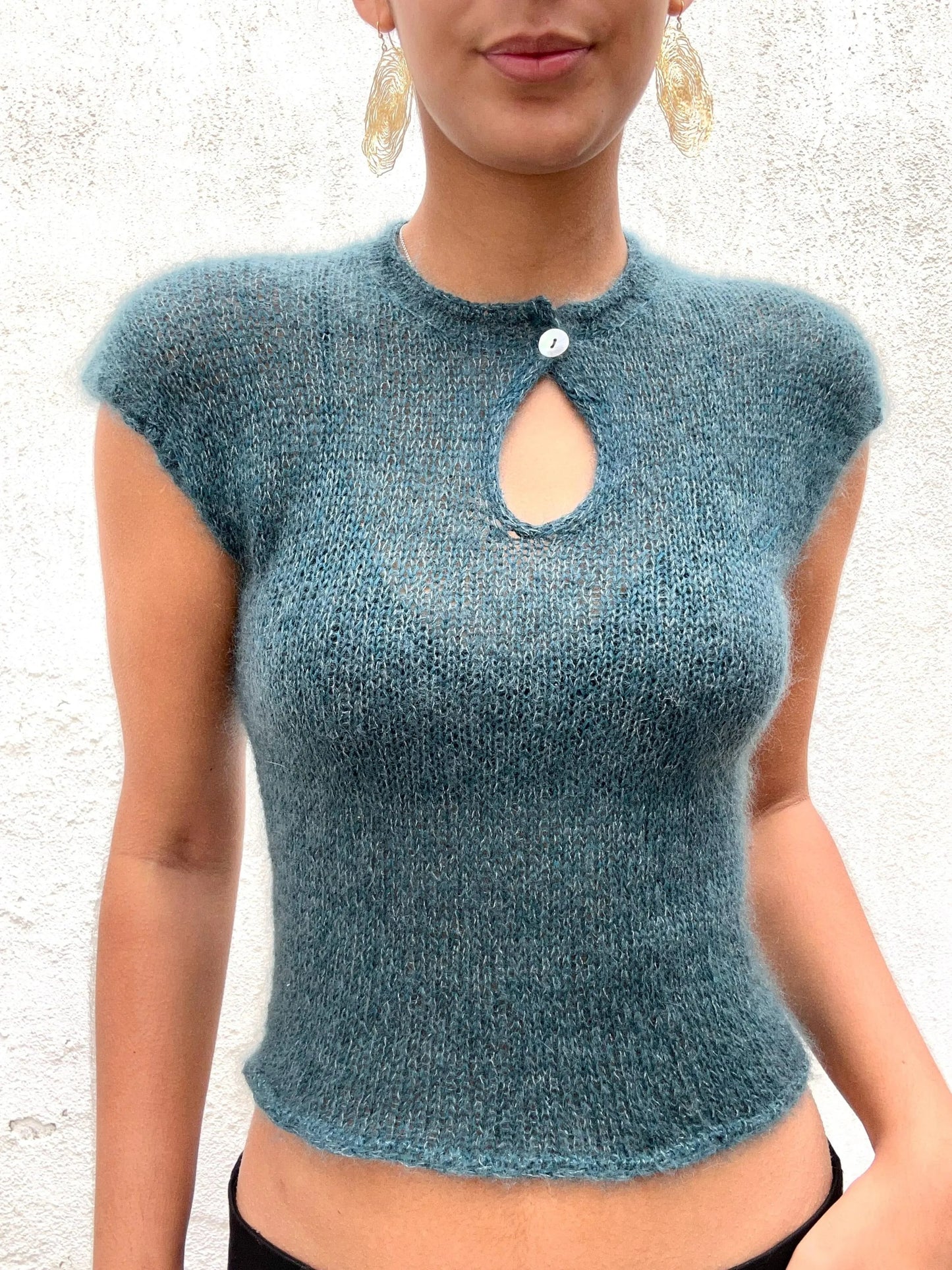 Elegant Cutout Summer Blouse Knitting Pattern