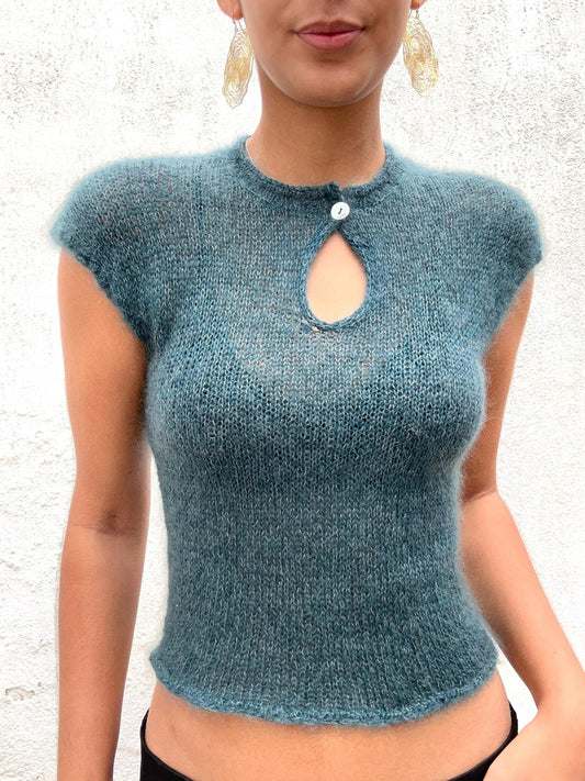 Elegant Cutout Summer Blouse Knitting Pattern