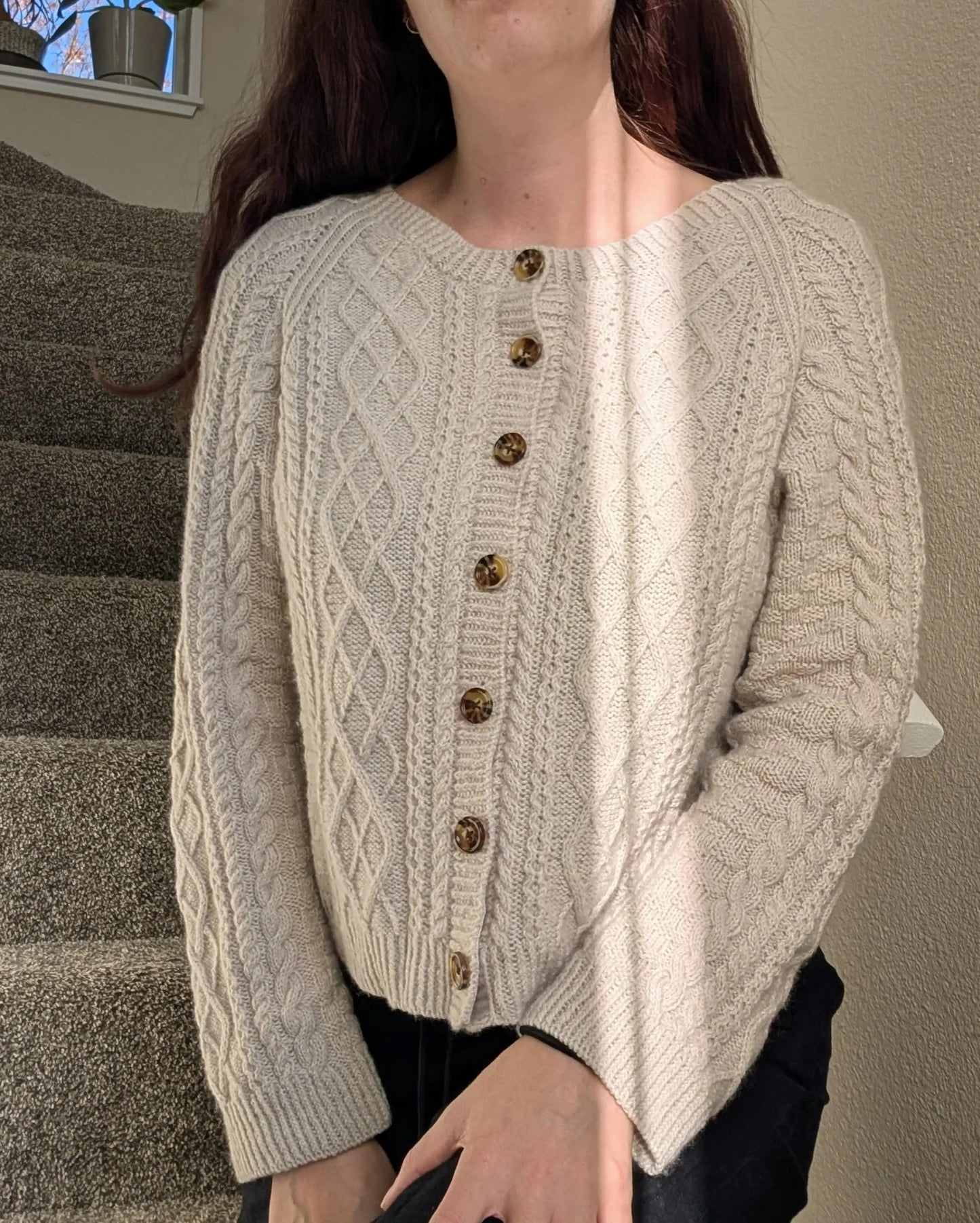 Moxie Classy Elegant Buttoned Cardigan Knitting Pattern