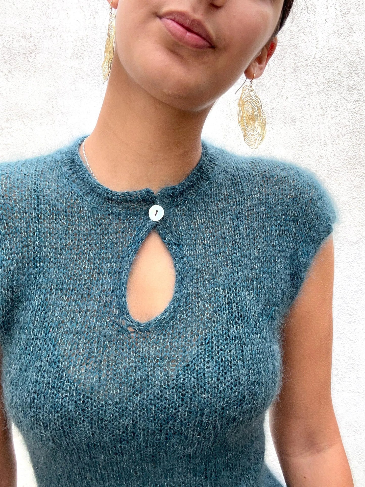 Elegant Cutout Summer Blouse Knitting Pattern
