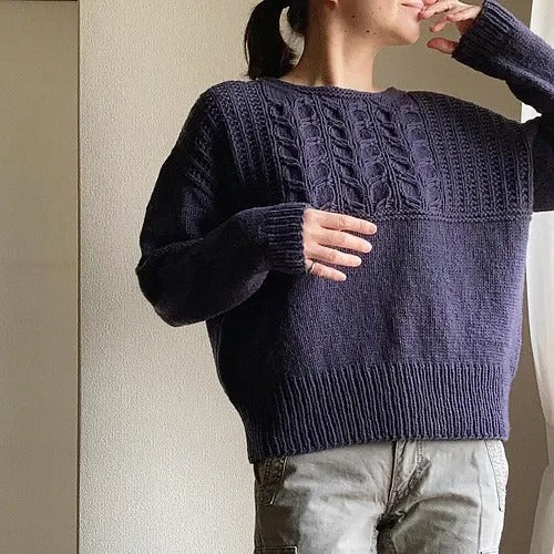 Classic Sweater in Guernsey Style Knitting Pattern