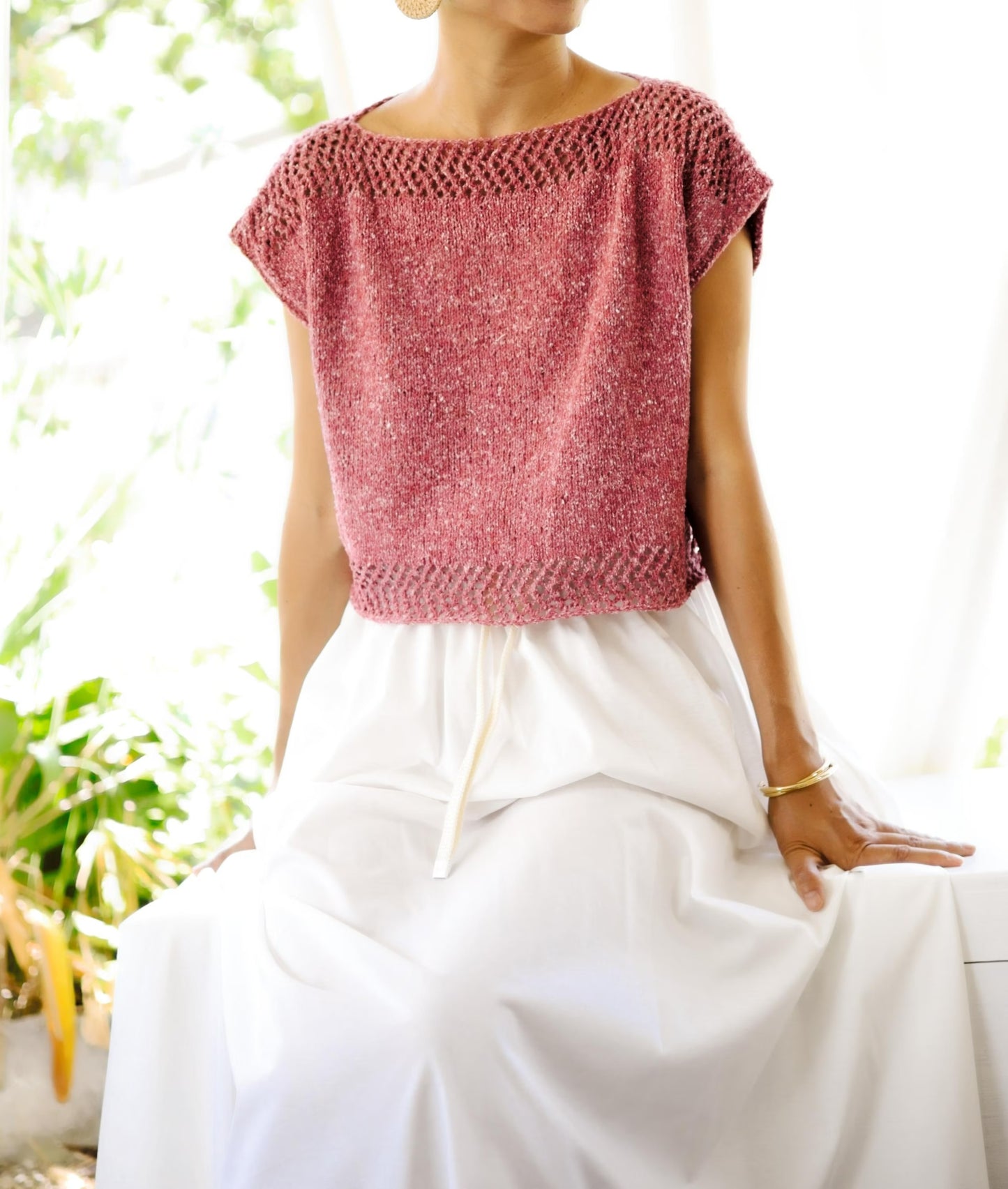 Princess Cut Neckline Classic Top Knitting Pattern