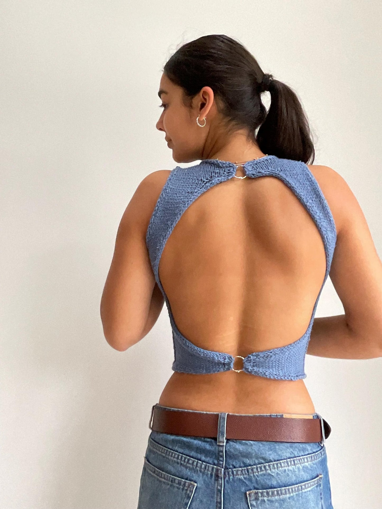 Chic Open-Back Knit Cami Knitting Pattern