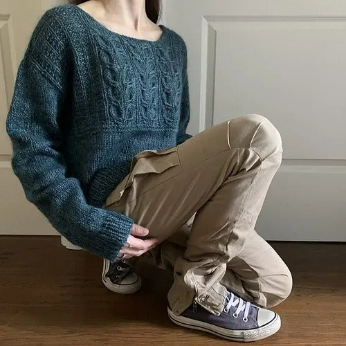 Classic Sweater in Guernsey Style Knitting Pattern