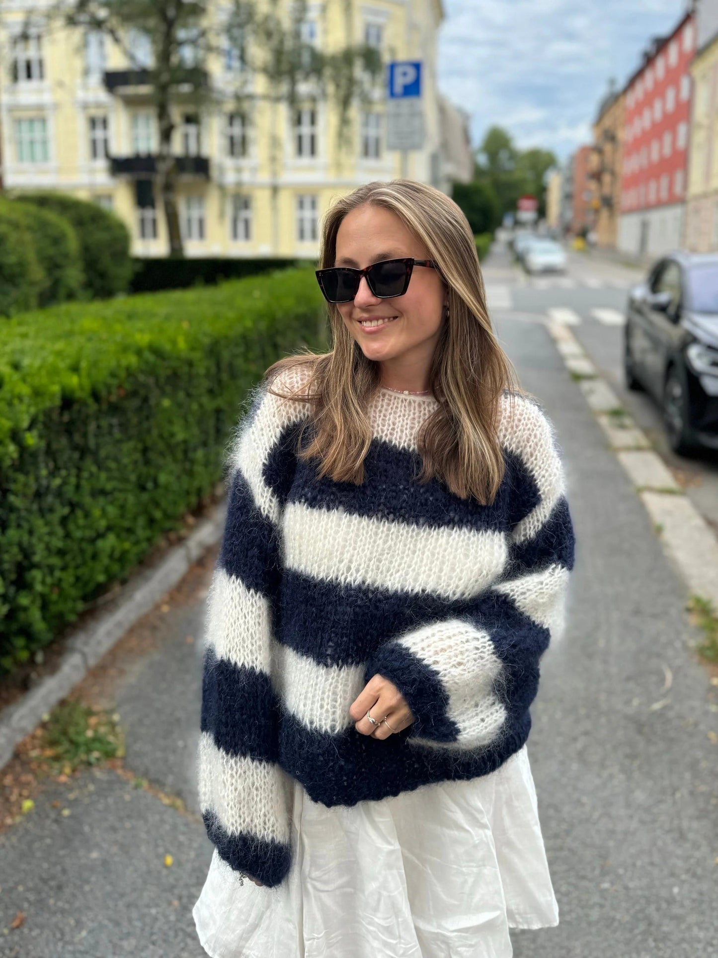 Fluffy Vina Striped Pullover Knitting Pattern