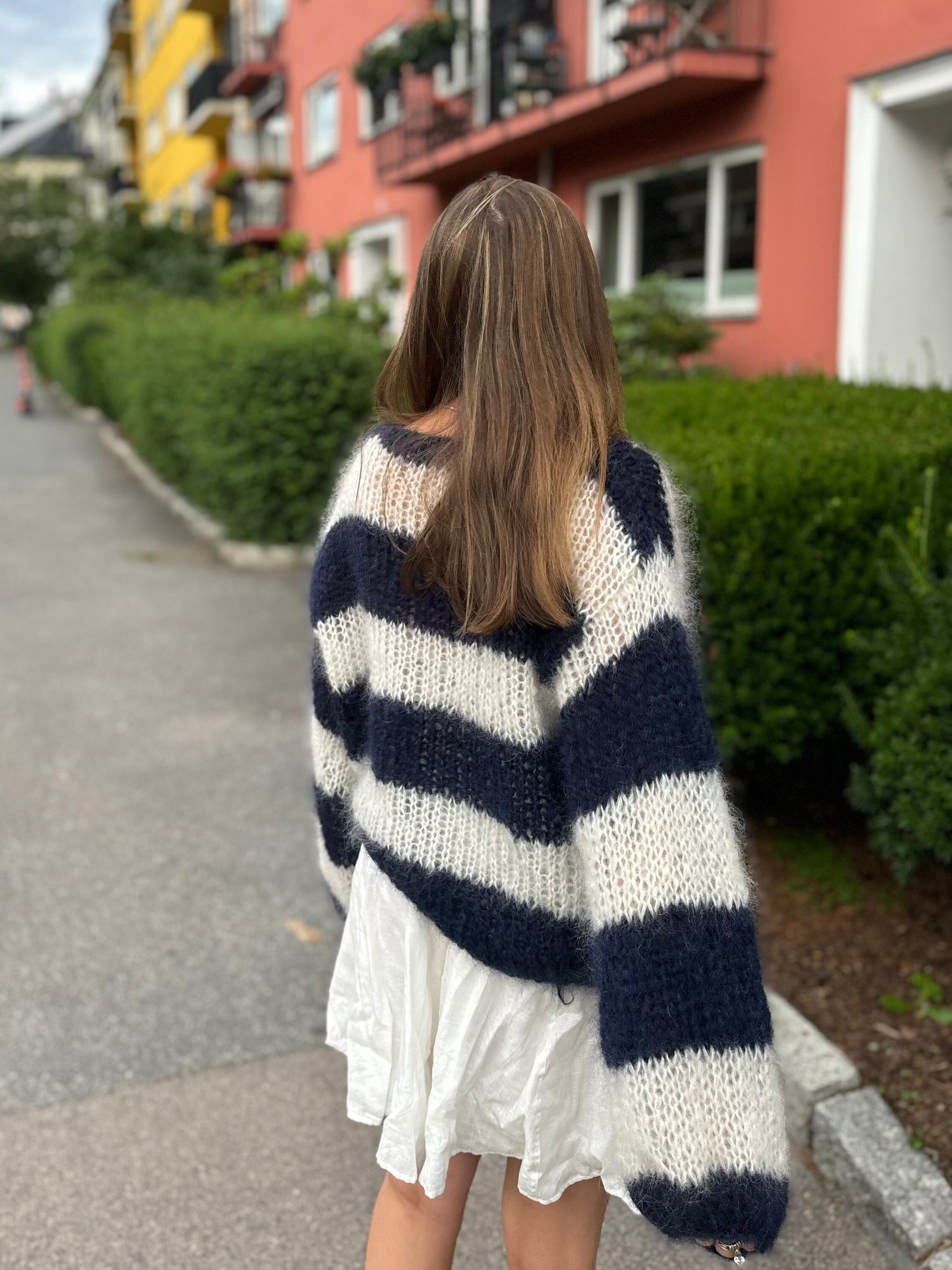 Fluffy Vina Striped Pullover Knitting Pattern