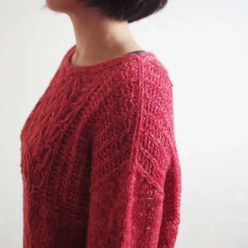 Classic Sweater in Guernsey Style Knitting Pattern