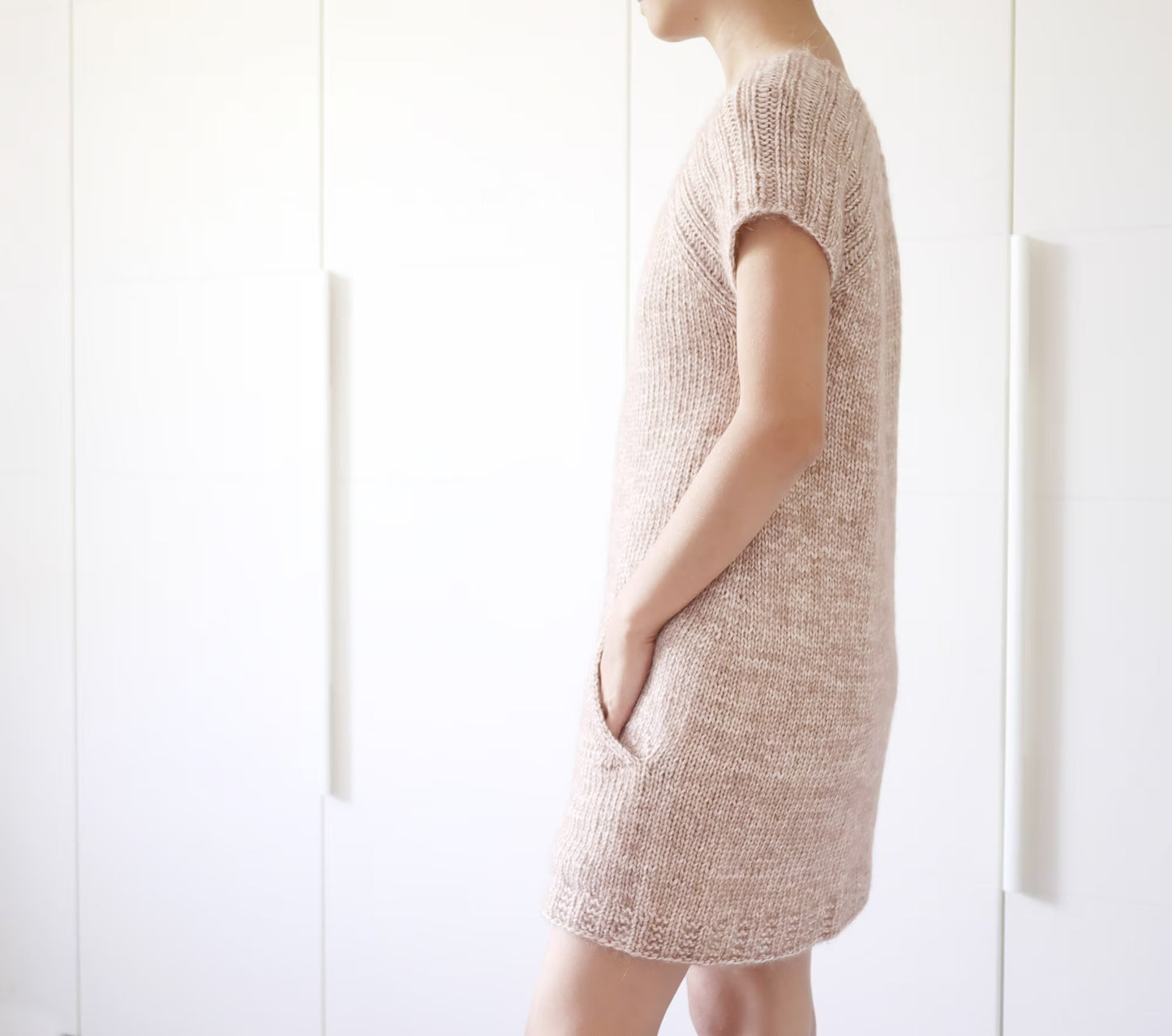 Cozy Beginner Tunic Sweater Dress Knitting Pattern