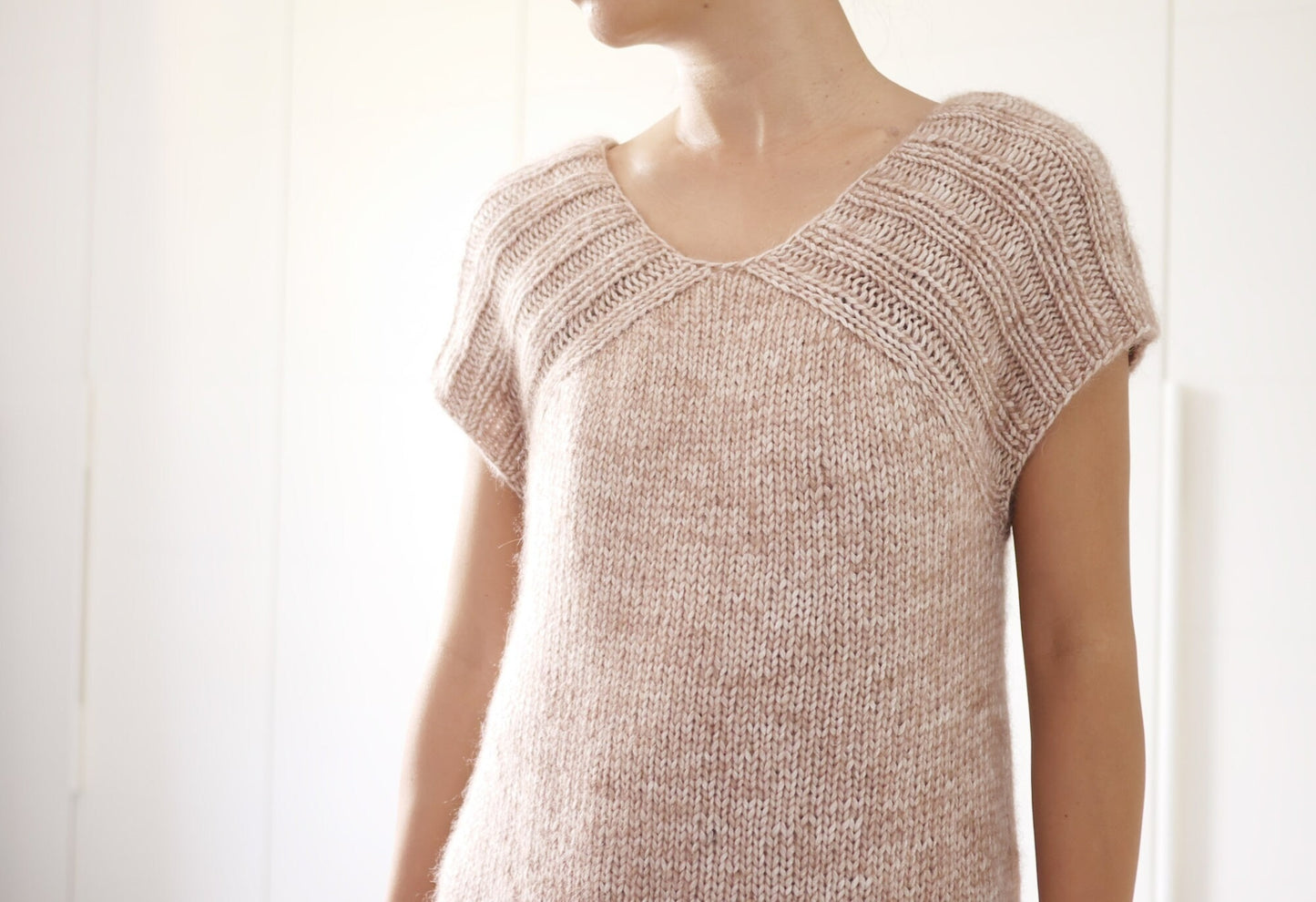 Cozy Beginner Tunic Sweater Dress Knitting Pattern