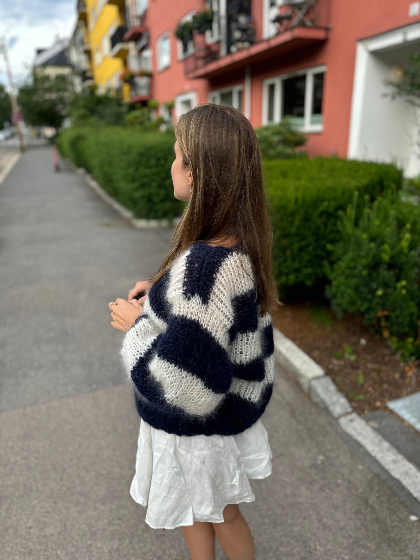 Fluffy Vina Striped Pullover Knitting Pattern