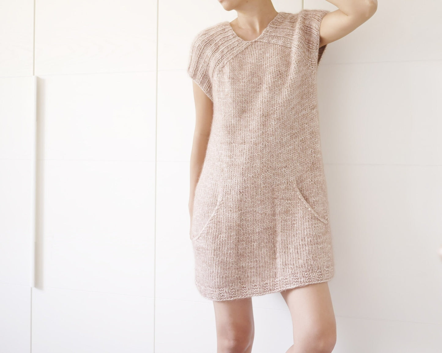 Cozy Beginner Tunic Sweater Dress Knitting Pattern