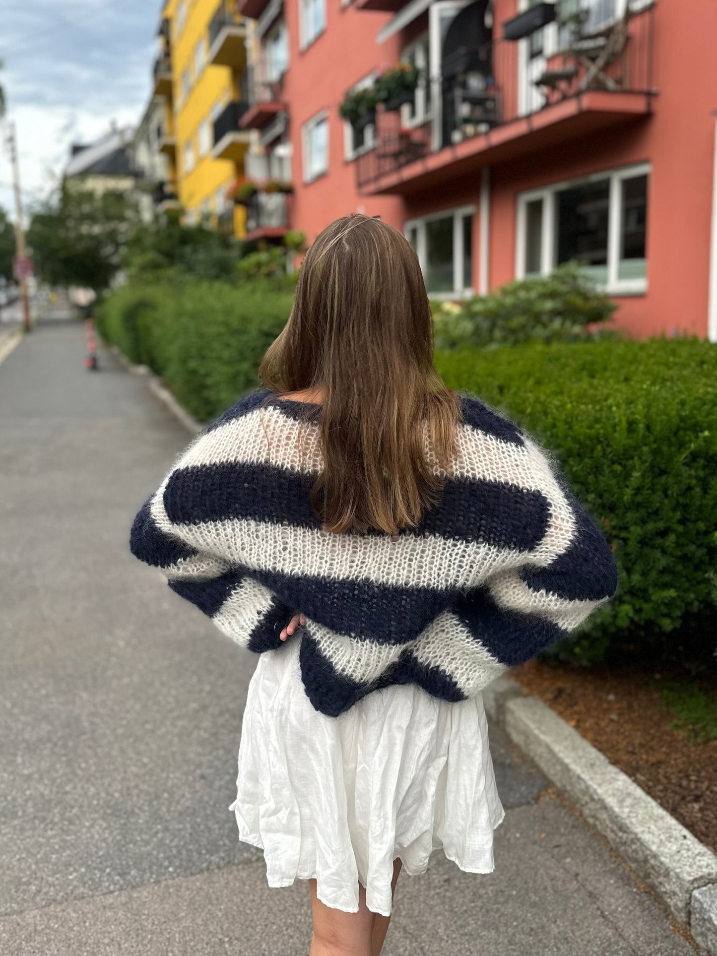 Fluffy Vina Striped Pullover Knitting Pattern
