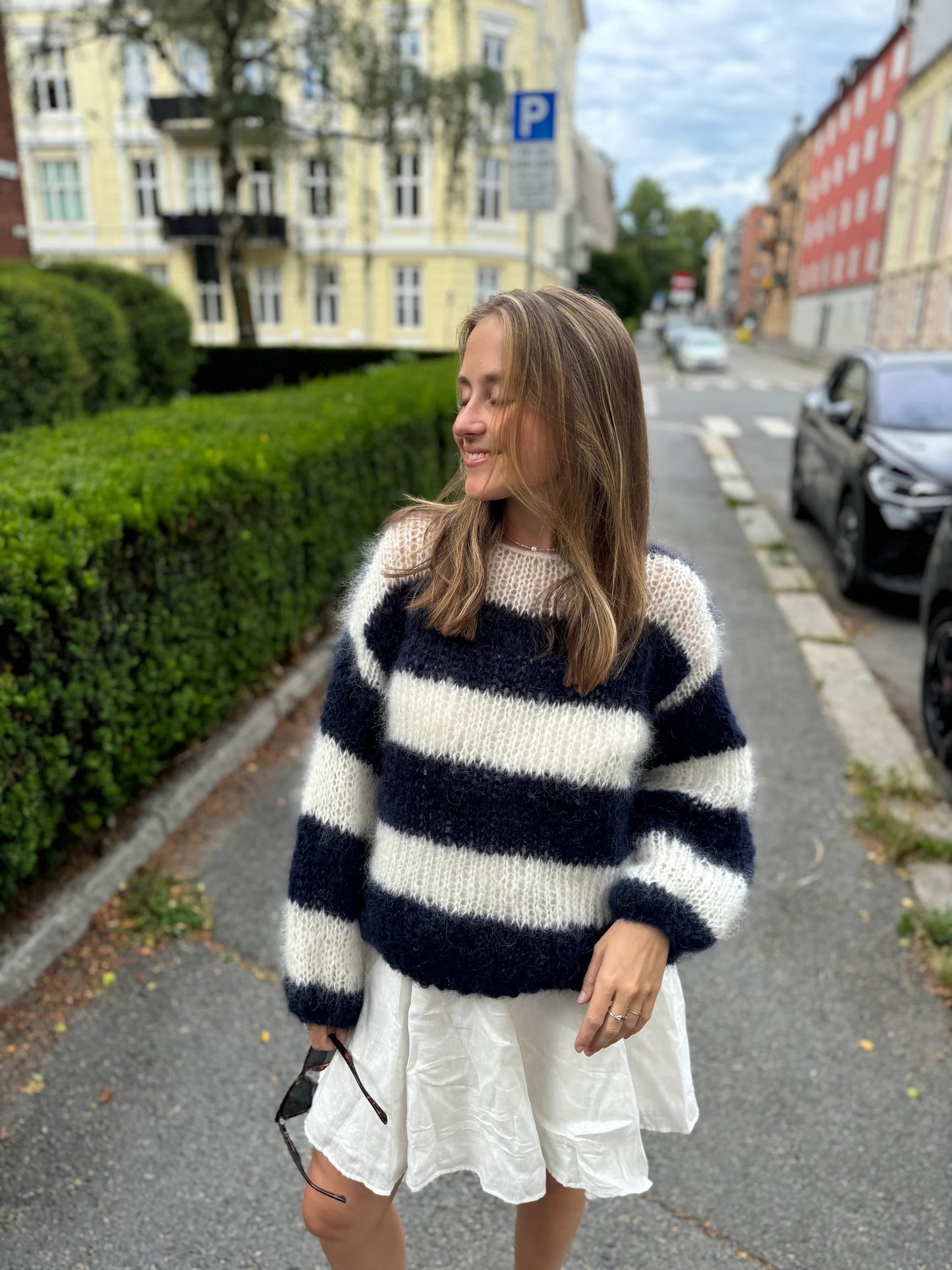 Fluffy Vina Striped Pullover Knitting Pattern