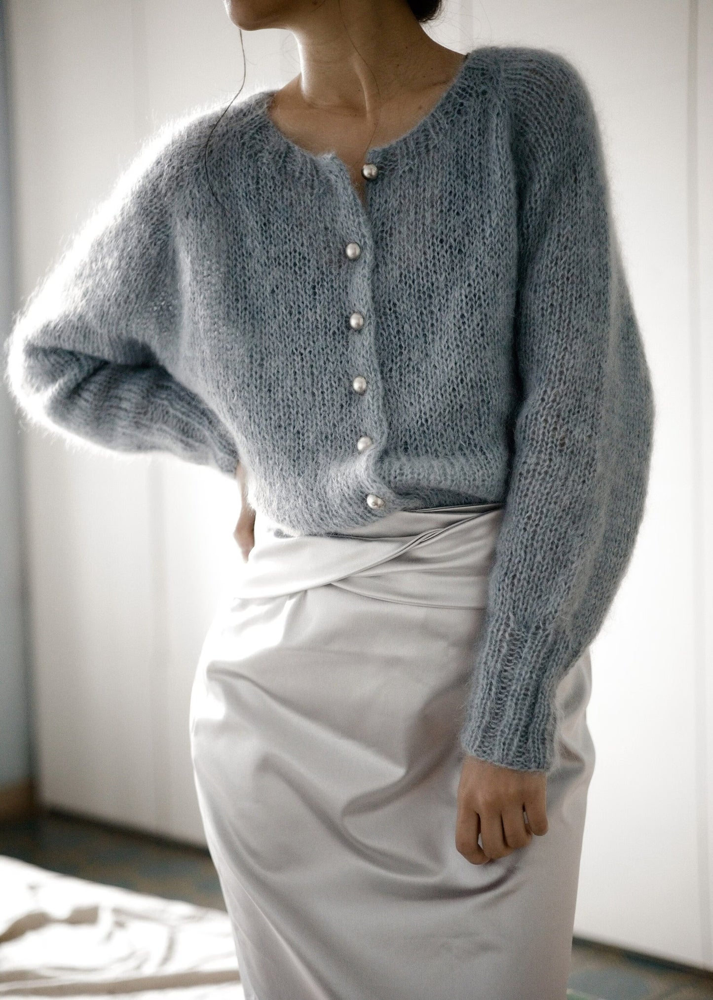 Soft Mohair Raglan Cardigan Knitting Pattern