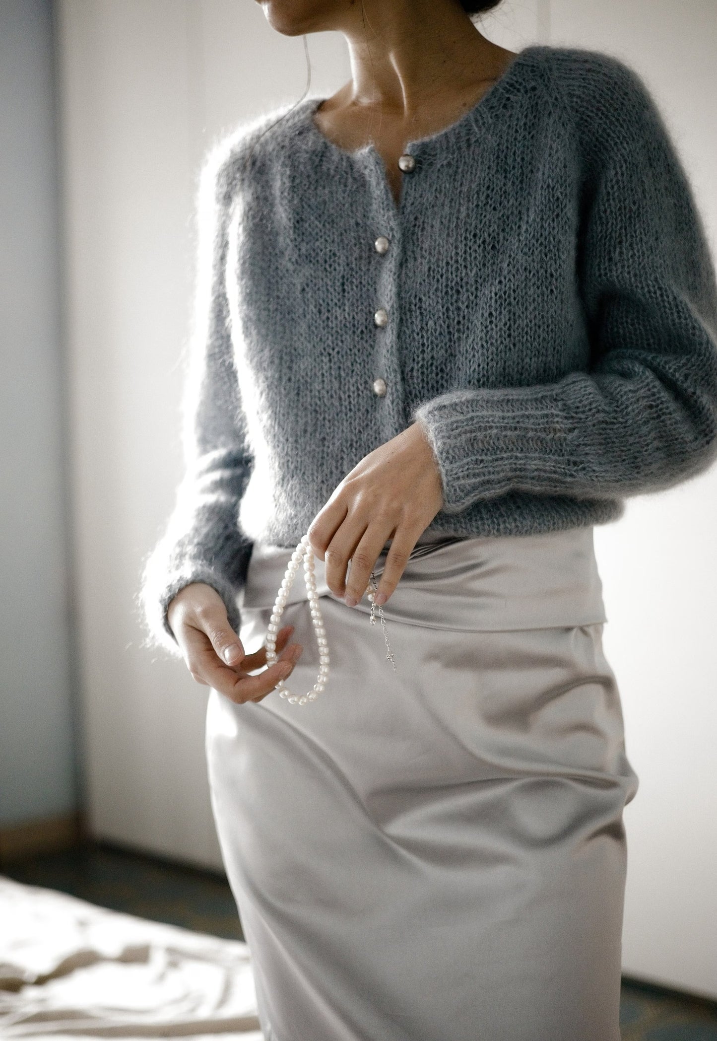 Soft Mohair Raglan Cardigan Knitting Pattern